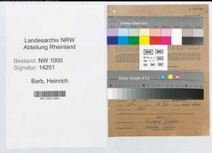 Entnazifizierung Heinrich Barb, geb. 22.05.1901 (Postsekretaer)