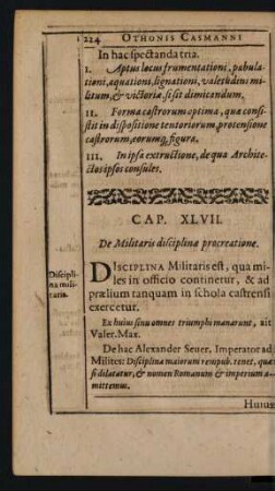 Cap. XLVII. De Militaris disciplinae procreatione.