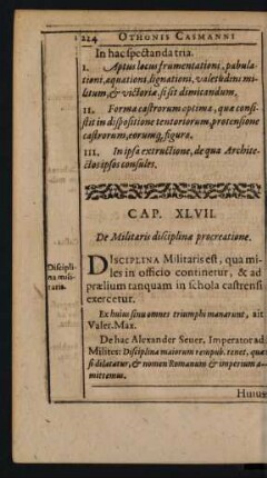 Cap. XLVII. De Militaris disciplinae procreatione.