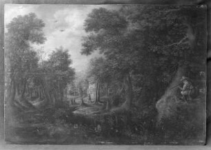 Waldlandschaft mit Jäger