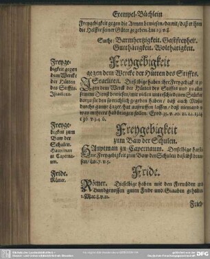Freygebigkeit zum Baw der Schulen