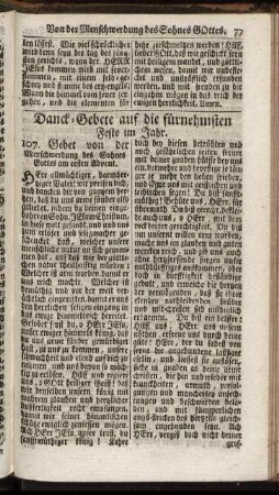 Danck- Gebete auf die fürnehmsten Feste im Jahr.