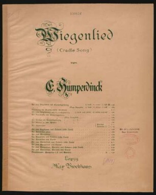 Wiegenlied (Cradle Song) ; [EHWV 115]