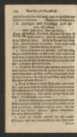 6. Williger und freudiger Tod eines Christen