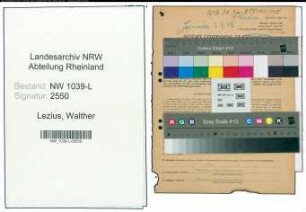 Entnazifizierung Walther Lezius , geb. 06.05.1886 (Sachbearbeiter)