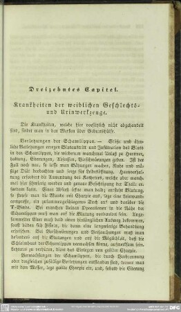 Dreizehntes Capitel. Krankheiten der weiblichen Geschlechts- und Urinwerkzeuge