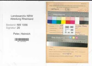 Entnazifizierung Heinrich Peter , geb. 01.05.1898 (Kraftfahrer)