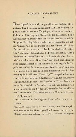 Von der Lebenslust