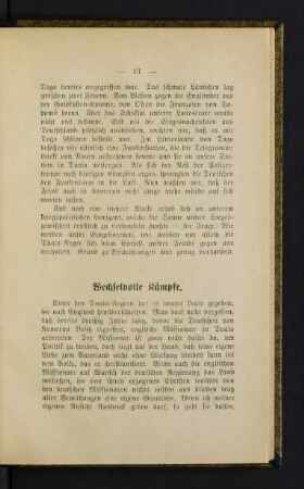 13, Wechselvolle Kämpfe
