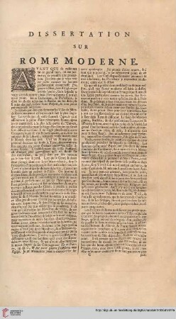 Dissertation sur Rome moderne