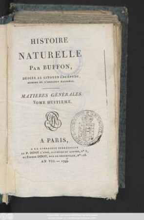 [1], T. 8: Histoire Naturelle