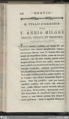 Pro T. Annio Milone Oratio, Octava Et Tricesima