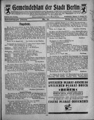 1926,33: Nr. 33, 15. August 1926