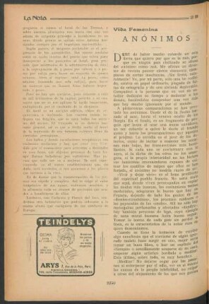 Vida femenina : Anónimos