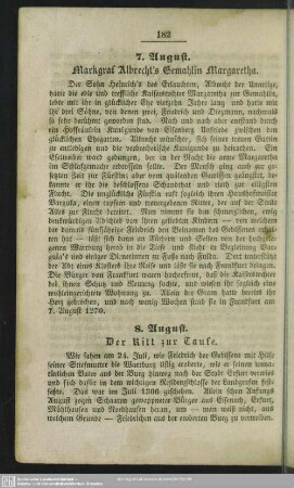 7. August. Markgraf Albrecht's Gemahlin Margaretha