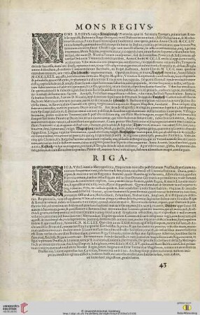 Mons regius (Königsberg) / Riga