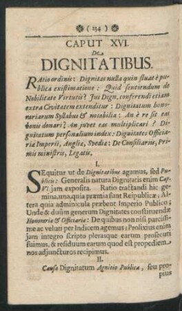 Caput XVI. De Dignitatibus