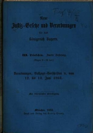 Neue Justiz-Gesetze und Verordnungen für das Königreich Bayern. 3,2