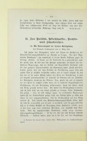 II. Zur Politik, Wirtschafts-, Rechts- und Staatslehre