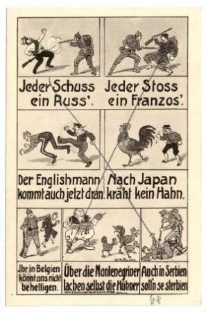 Nr. 68: Jeder Schuß ein Russ' ... (7 Bilder für die 7 Gegner) (verboten)