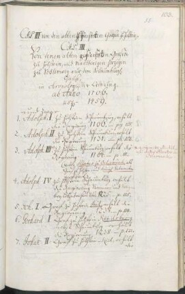 in chronologischer Ordnung. ab Anno 1106. usq[ue] 1459.