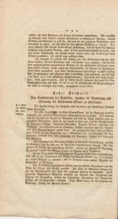 Erster Abschnitt. Von Constituirung der Behörden, welchen die Regulirung ...