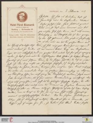 Heid. Hs. 3484,1163: Brief von Eberhard Gothein an Marie Luise Gothein