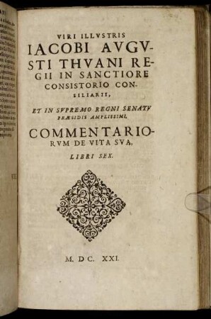 Commentariorum De vita Sua, Libri Sex.