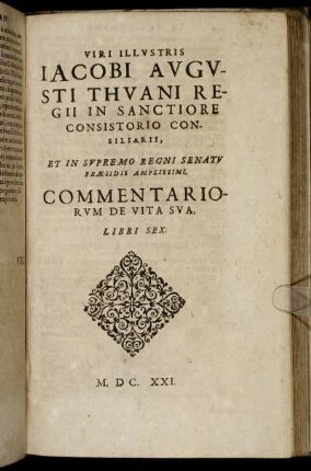 Commentariorum De vita Sua, Libri Sex.