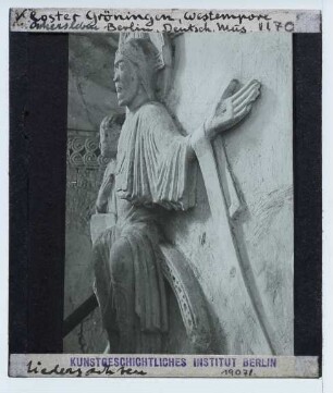 unbekannt, Westempore der Klosterkirche zu Gröningen, (Berlin Skulpturensammlung und Museum für Byzantinische Kunst 2739) : Christus, Seitenprofil