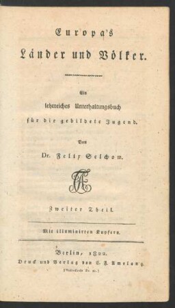 Theil 2: Europa's Länder und Völker