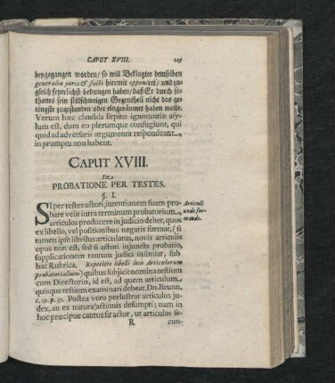 Caput XVIII. De Probatione Per Testes.