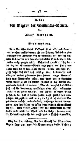 Ueber den Begriff der Elementar-Schule