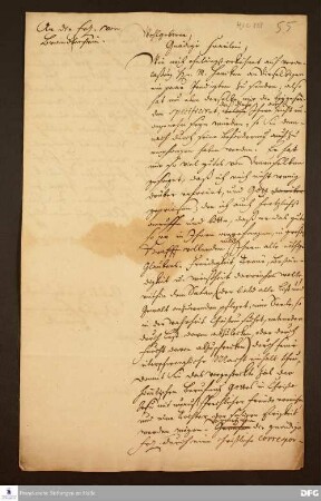 Brief von August Hermann Francke an [Sophia Charlotte] v. Brandenstein.
