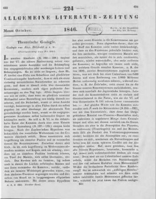 Petzholdt, A.: Geologie. Mit 68 eingedruckten Holzschnitten. Leipzig: Lorck 1845 (Fortsetzung von Nr. 223)