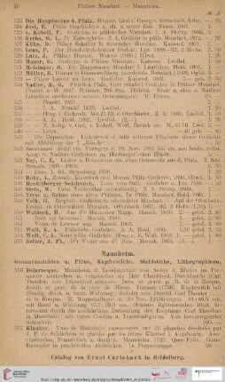 Mannheim (Nr. 556 - 663)