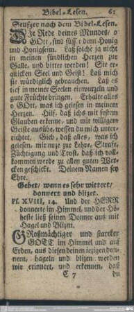 Seufzer nach dem Bibel-Lesen