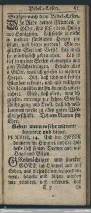 Seufzer nach dem Bibel-Lesen