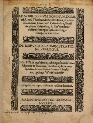 De reipublicae administratione dialogus
