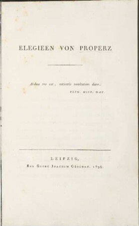 Elegieen von Properz