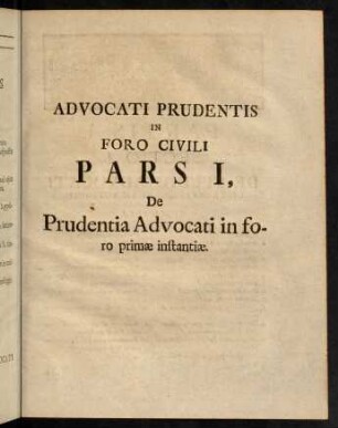 1-14, Sectio I. De Studio Advocati circa investigandam Actionem.