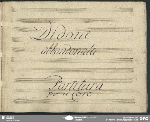 Didone abbandonata. Excerpts. Arr - Mus.4888-F-504 : V (6), Coro, pf