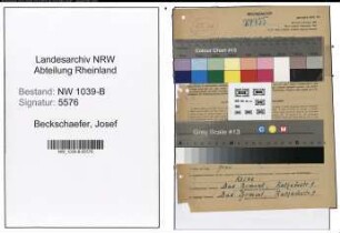 Entnazifizierung Josef Beckschaefer , geb. 21.09.1904 (Preispruefer)