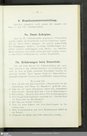 7b. Erfahrungen beim Unterricht