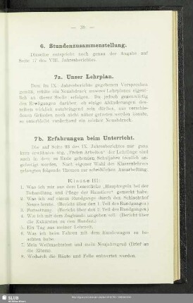7b. Erfahrungen beim Unterricht