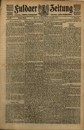 Erste Ausgabe vom Samstag, den 31. Dezember 1910.