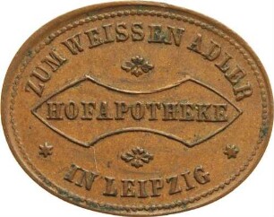 Leipzig - Wertmarke der Hofapotheke Zum weißen Adler