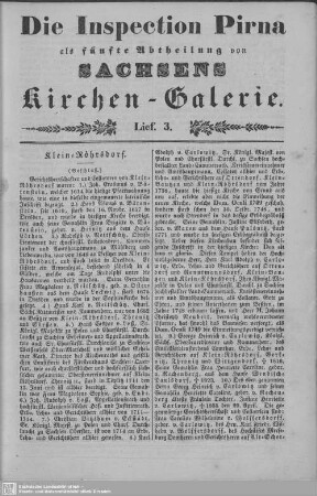 Klein-Röhrsdorf, Groß-Cotta : 3. Lieferung