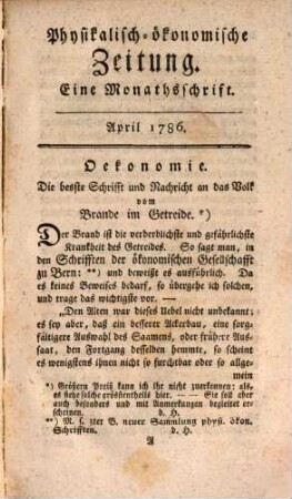 Physikalisch-ökonomische Zeitung : eine Monathsschrift. 1786,4/6, 1786,4/6