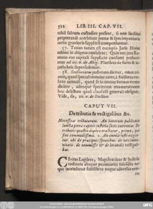 Caput VII. De tributis & vectigalibus [e]tc.